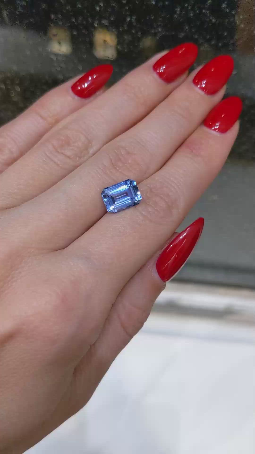 3.77 Ct. Blue Sapphire from Ceylon (Sri Lanka) Size Video