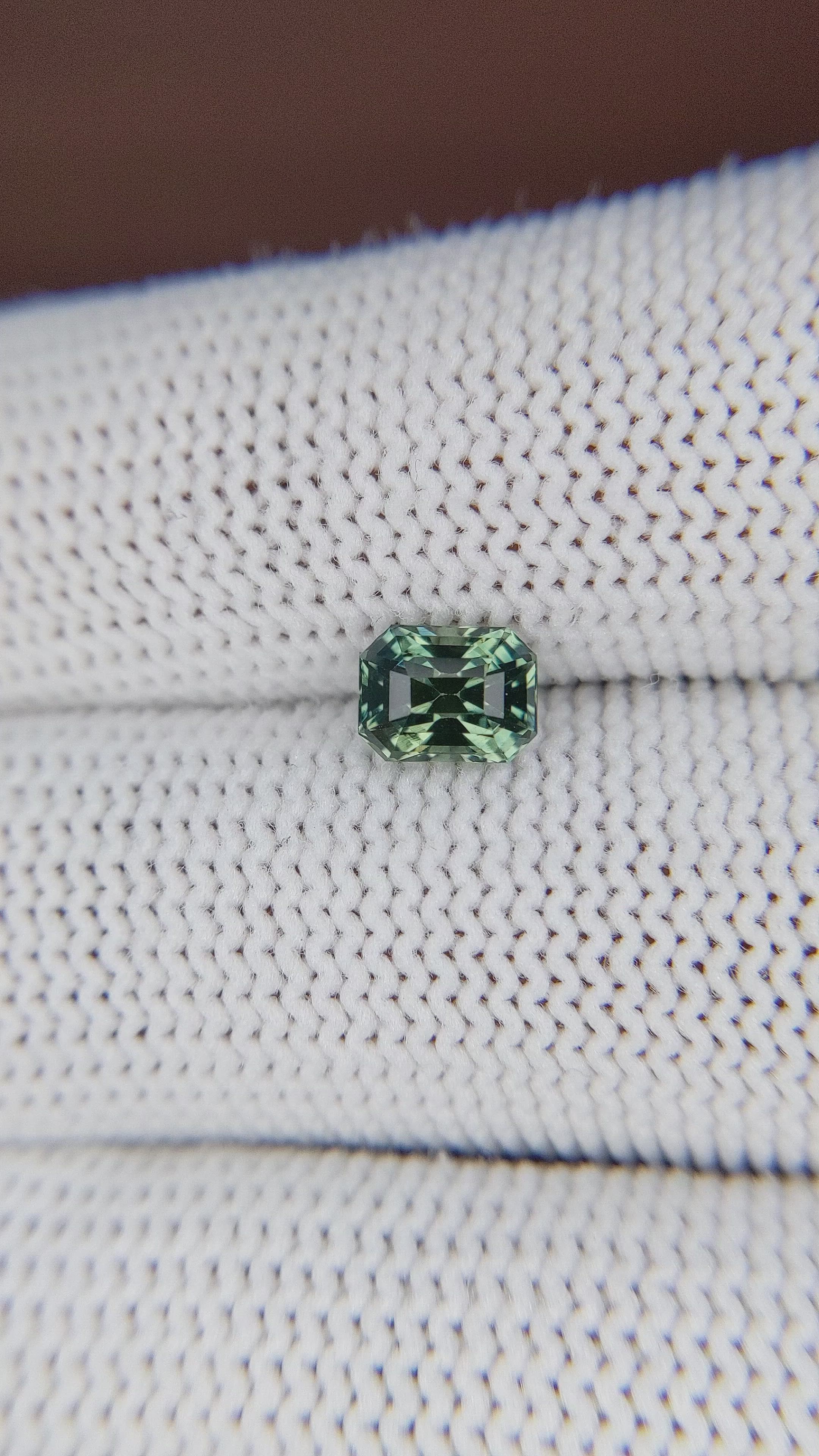 1.16 Ct. Bluish Green Sapphire from Madagascar Size Video