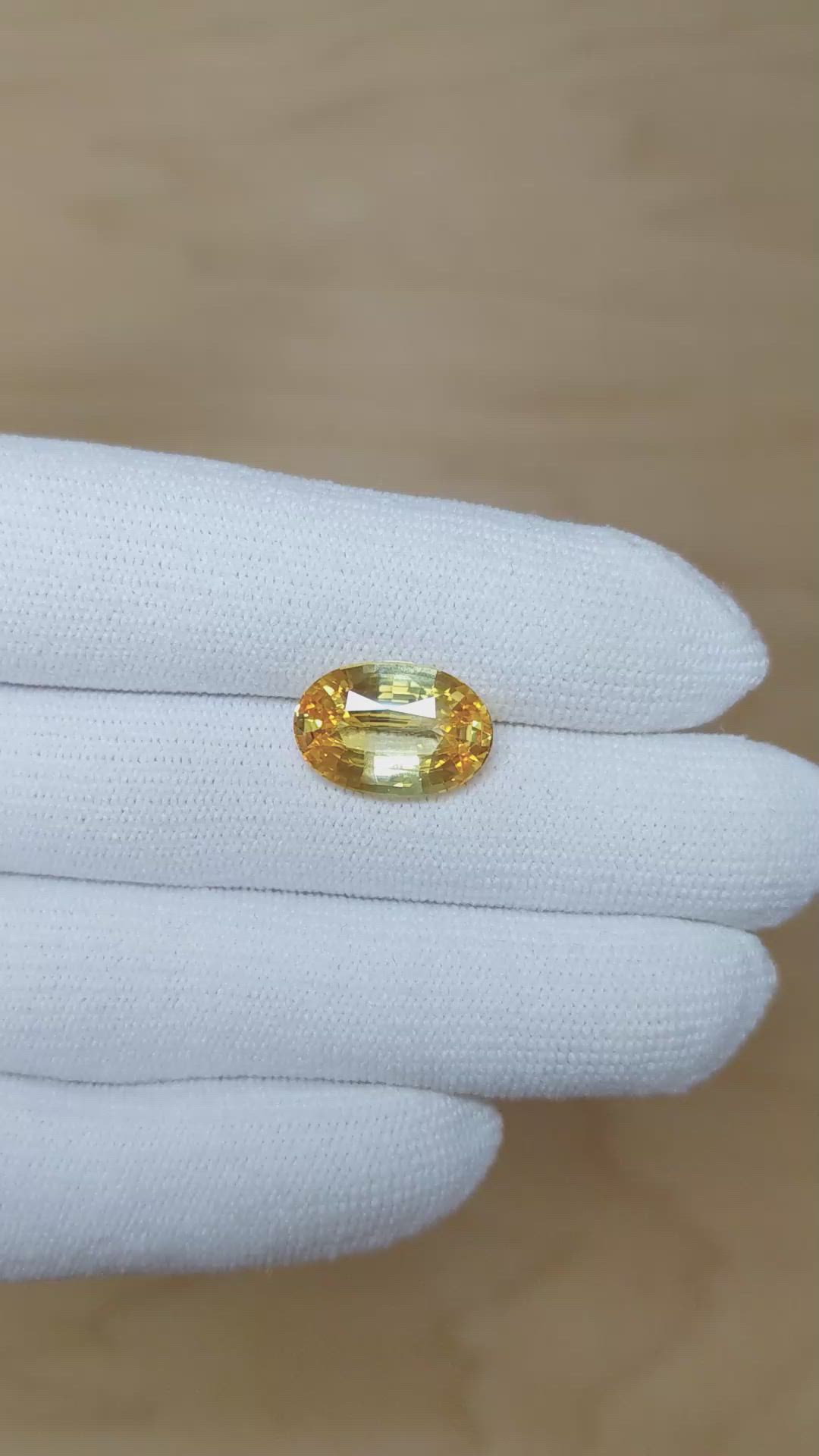 8.04 Ct. Yellow Sapphire from Ceylon (Sri Lanka) Size Video
