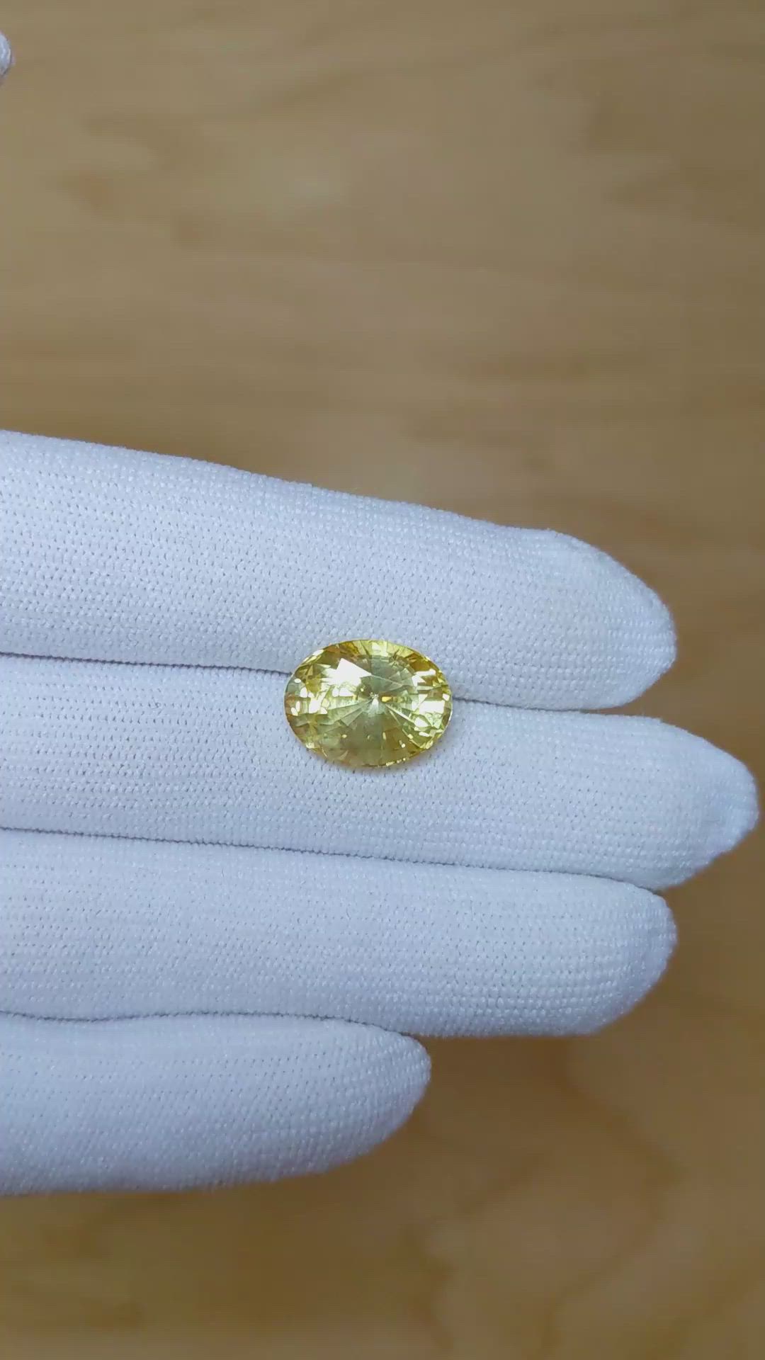 10.00 Ct. Yellow Sapphire from Ceylon (Sri Lanka) Size Video