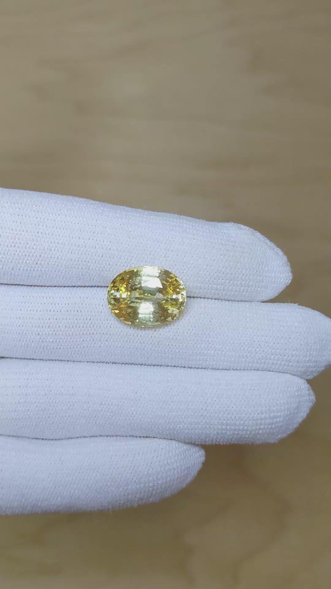 11.47 Ct. Yellow Sapphire from Ceylon (Sri Lanka) Size Video
