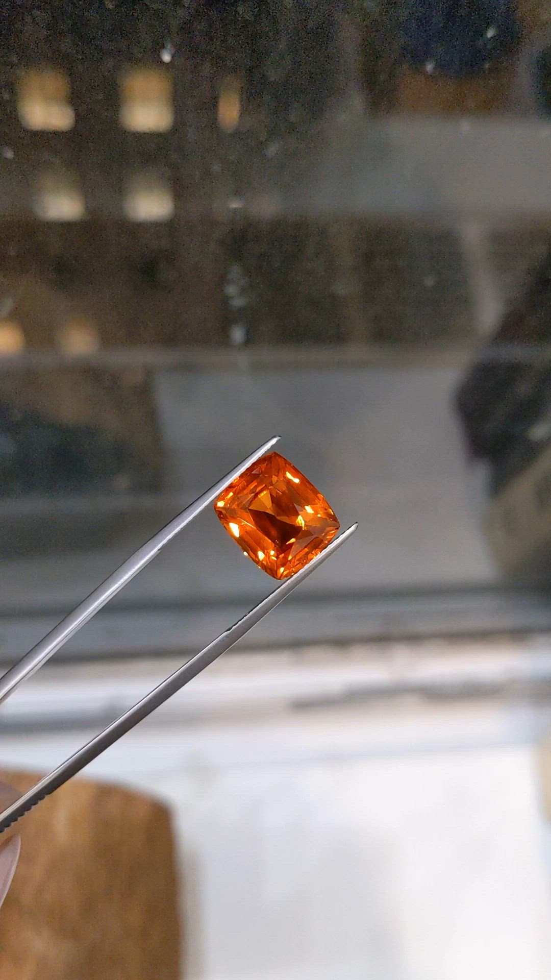 10.69 Ct. Orange Sapphire from Ceylon (Sri Lanka) Size Video