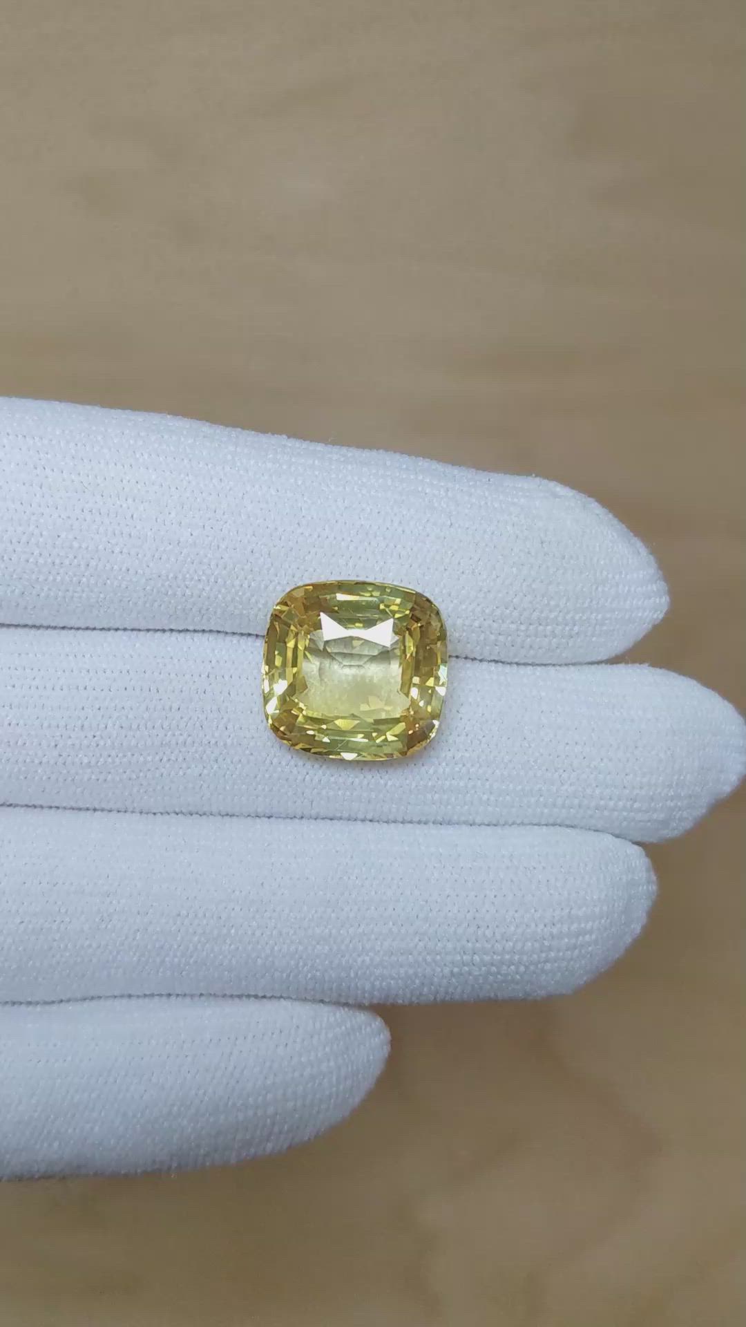 16.04 Ct. Yellow Sapphire from Ceylon (Sri Lanka) Size Video