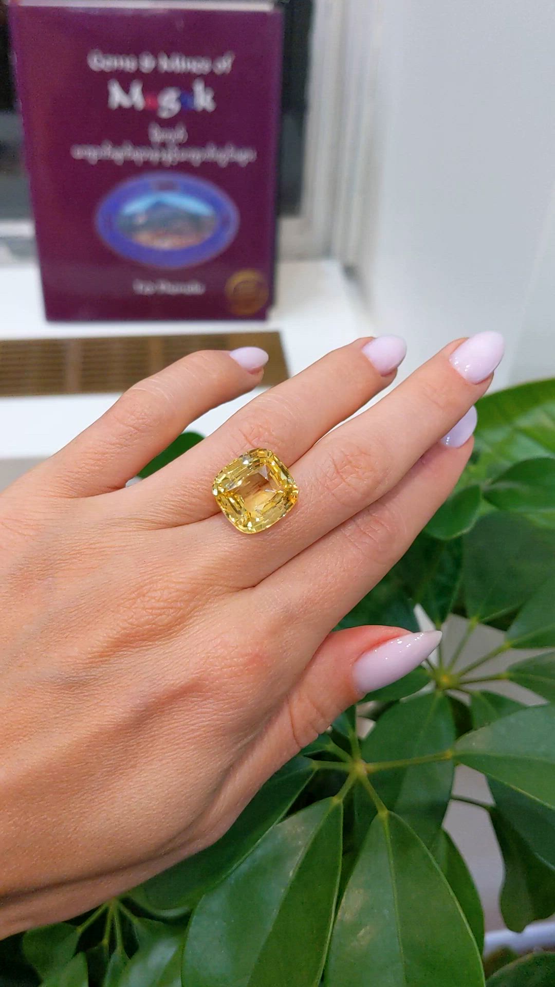 16.04 Ct. Yellow Sapphire from Ceylon (Sri Lanka) Size Video