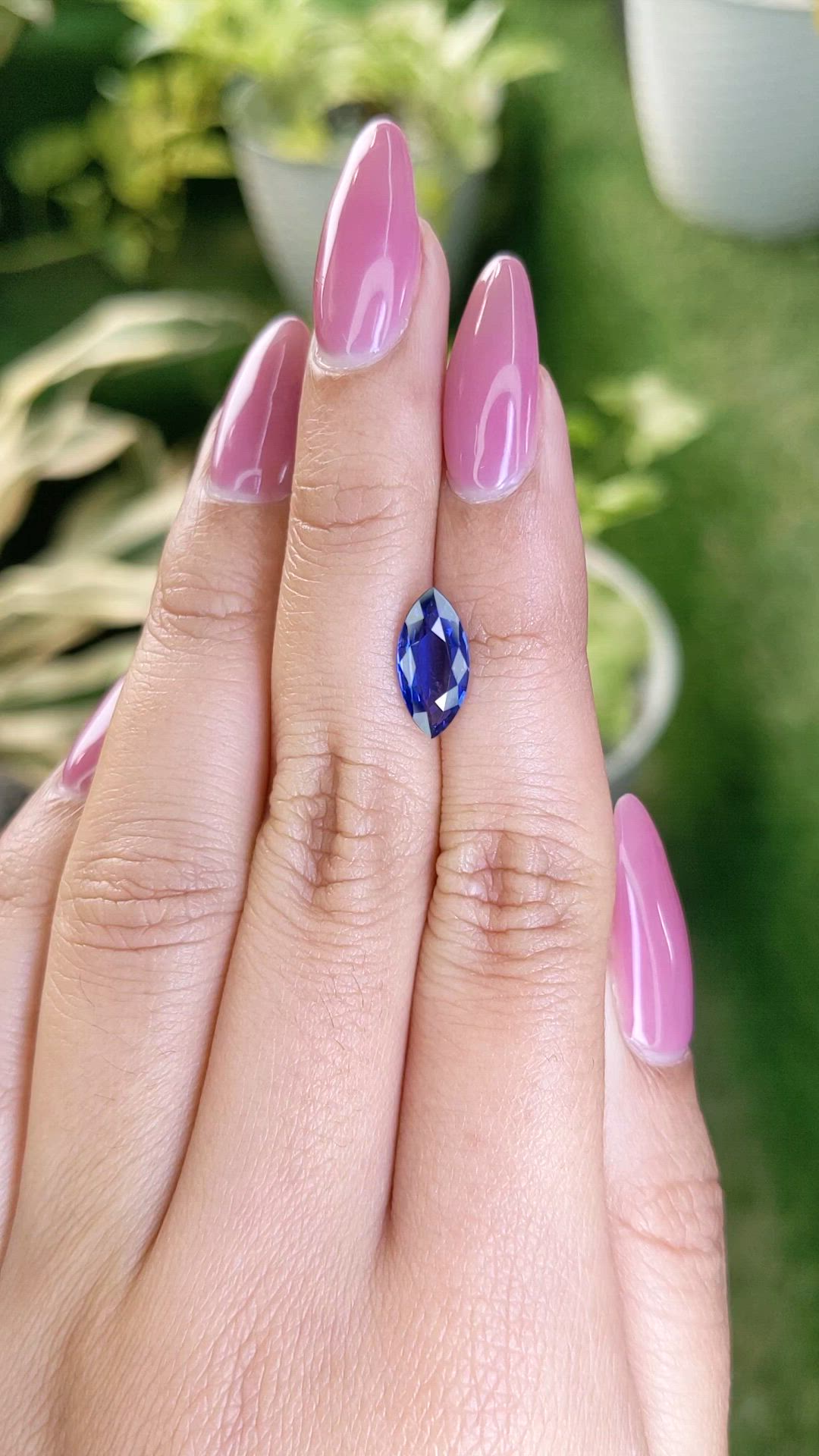 2.07 Ct. Blue Sapphire from Ceylon (Sri Lanka) Size Video