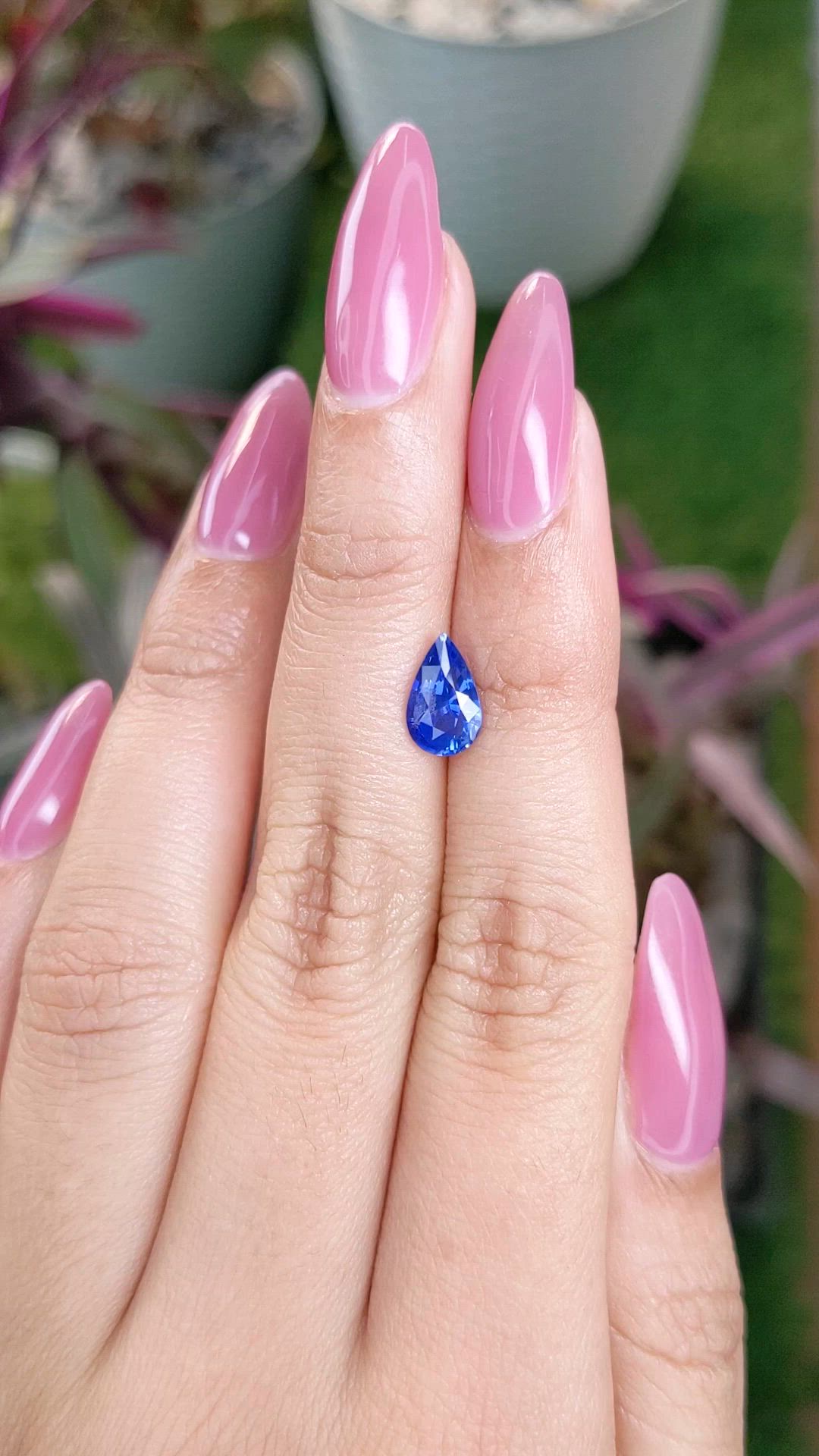 1.59 Ct. Blue Sapphire from Ceylon (Sri Lanka) Size Video