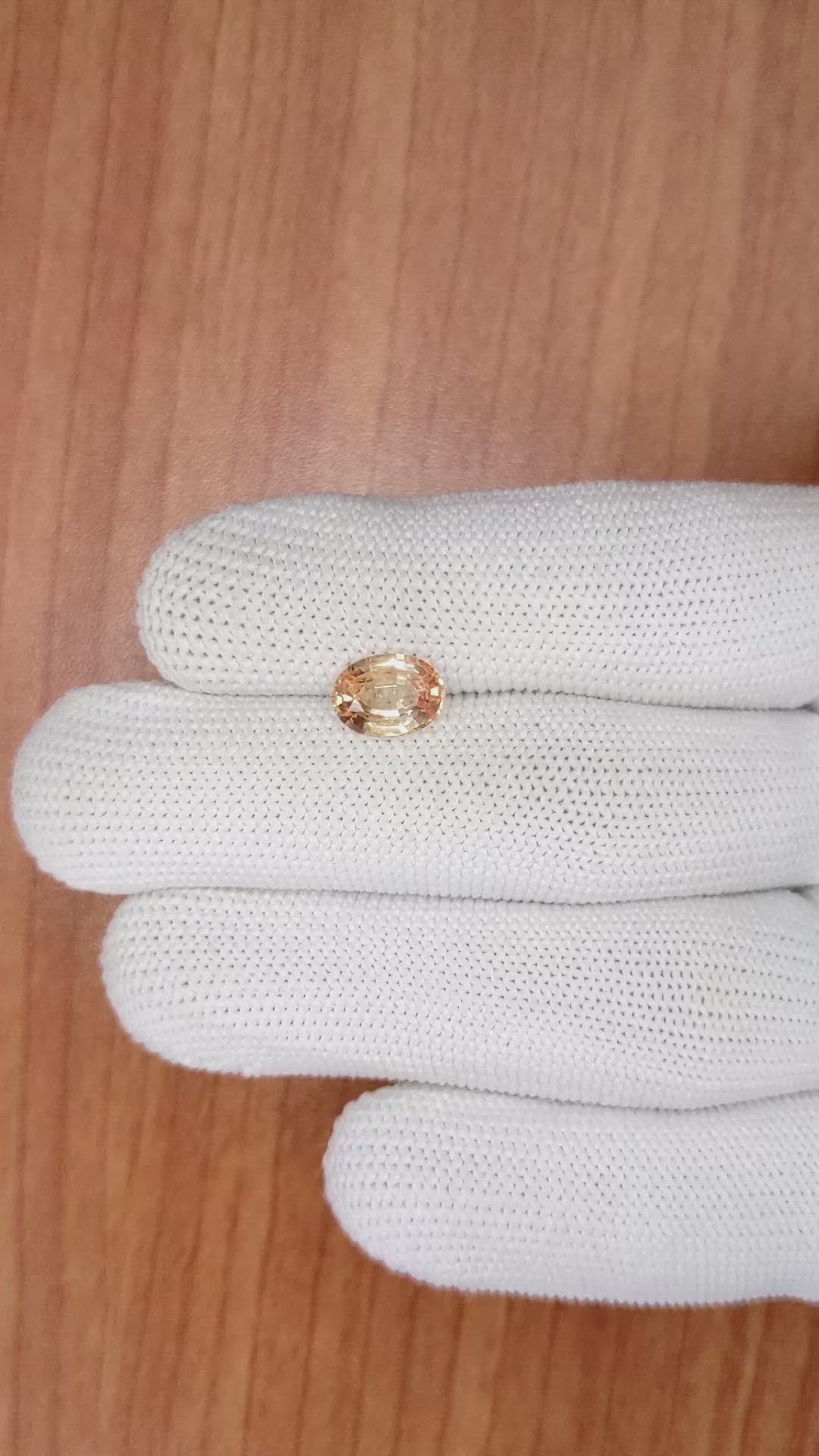 2.16 Ct. Padparadscha Sapphire from Ceylon (Sri Lanka) Size Video