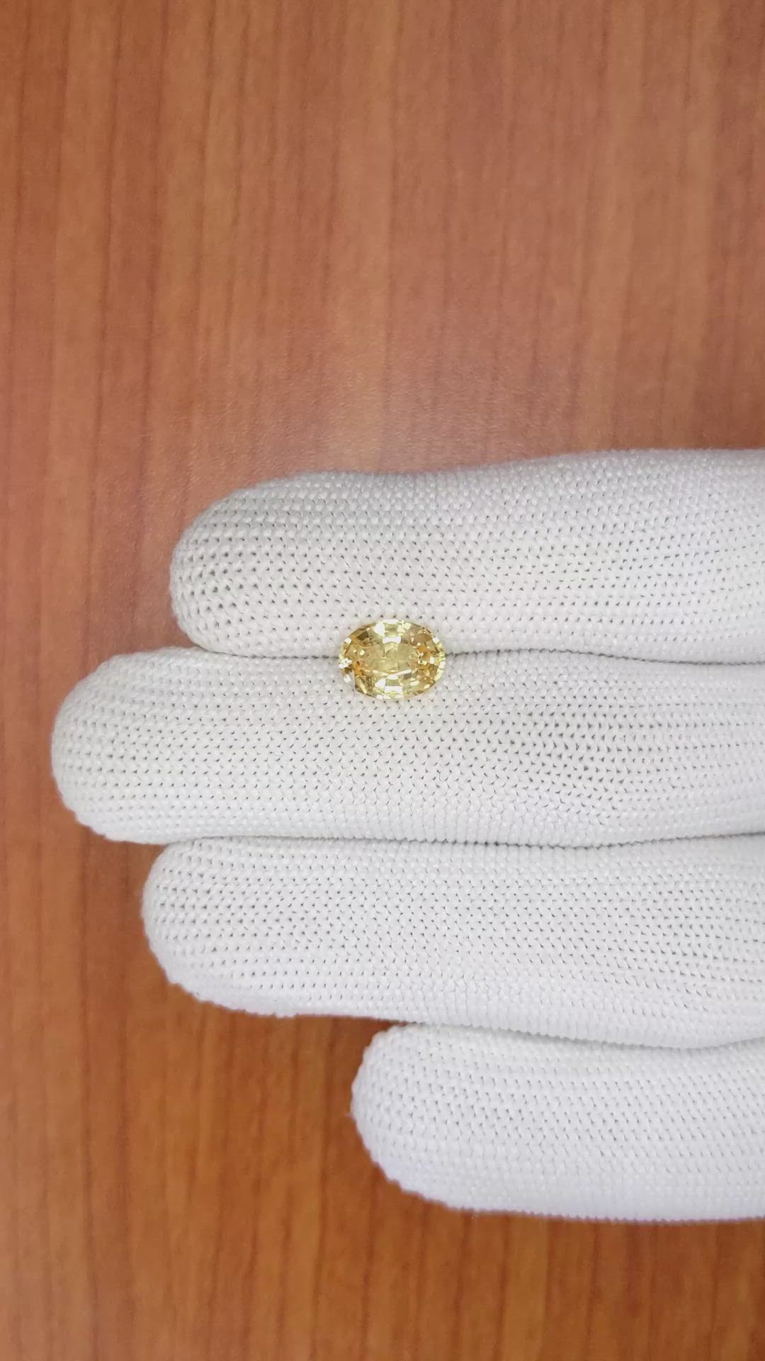 2.23 Ct. Yellow Sapphire from Ceylon (Sri Lanka) Size Video