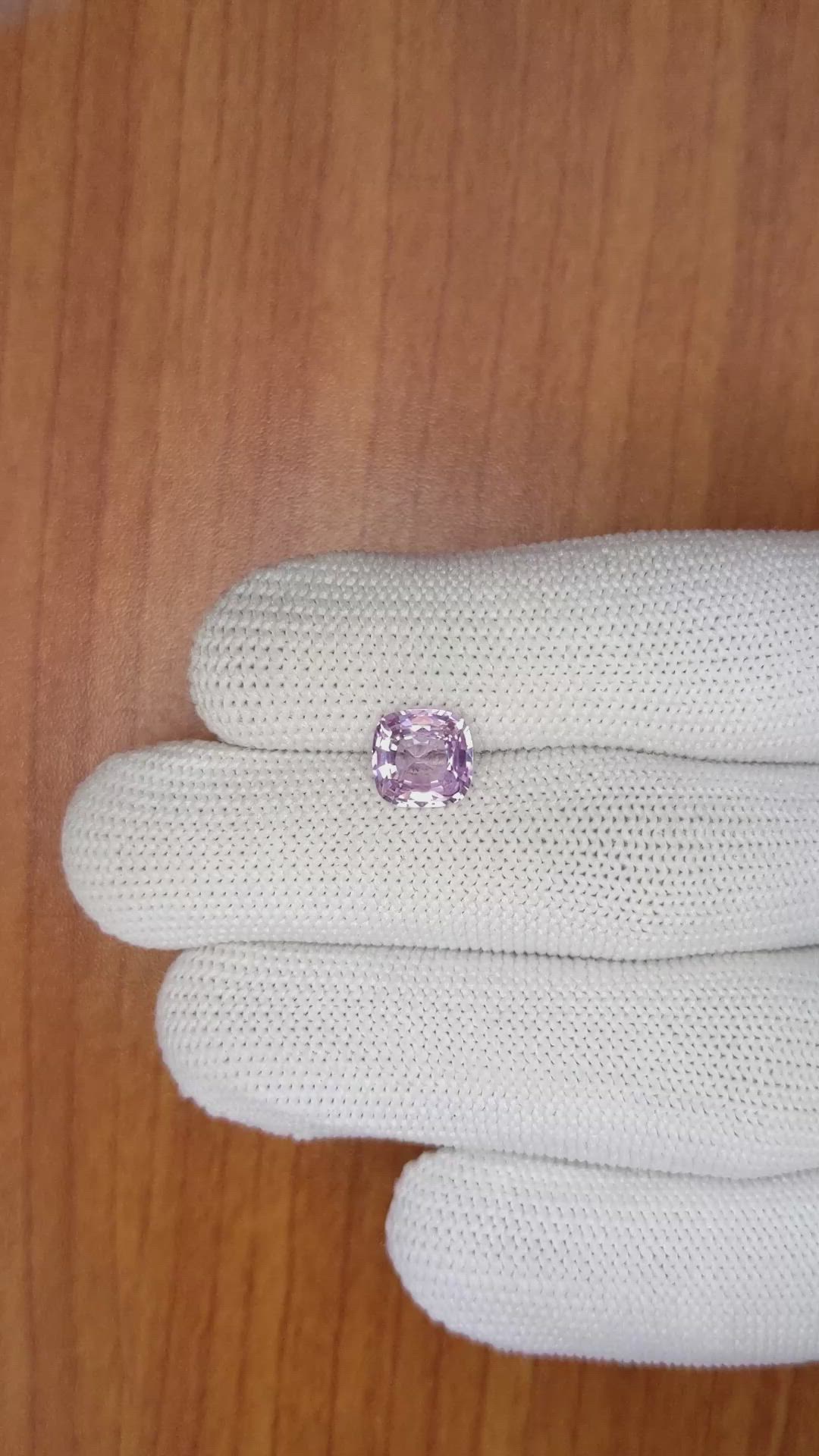 2.49 Ct. Pinkish Purple Sapphire from Ceylon (Sri Lanka) Size Video