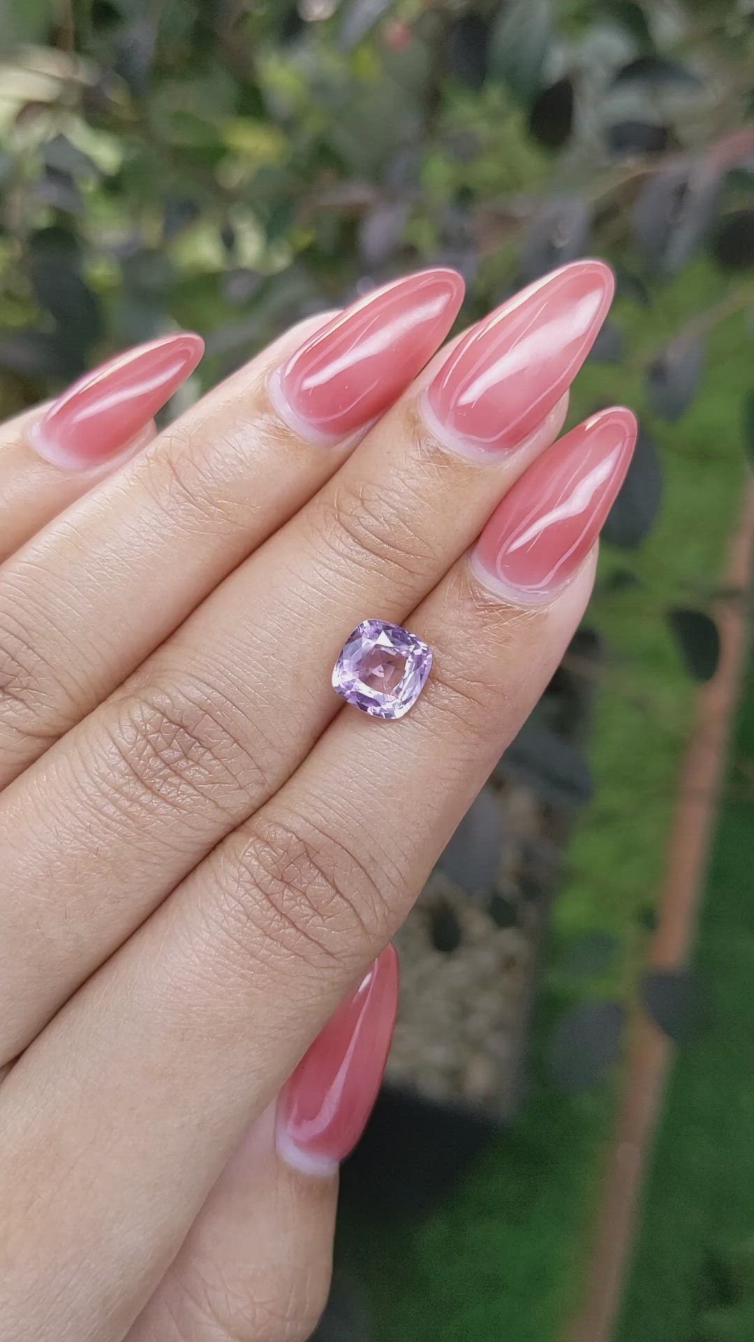 2.49 Ct. Pinkish Purple Sapphire from Ceylon (Sri Lanka) Size Video