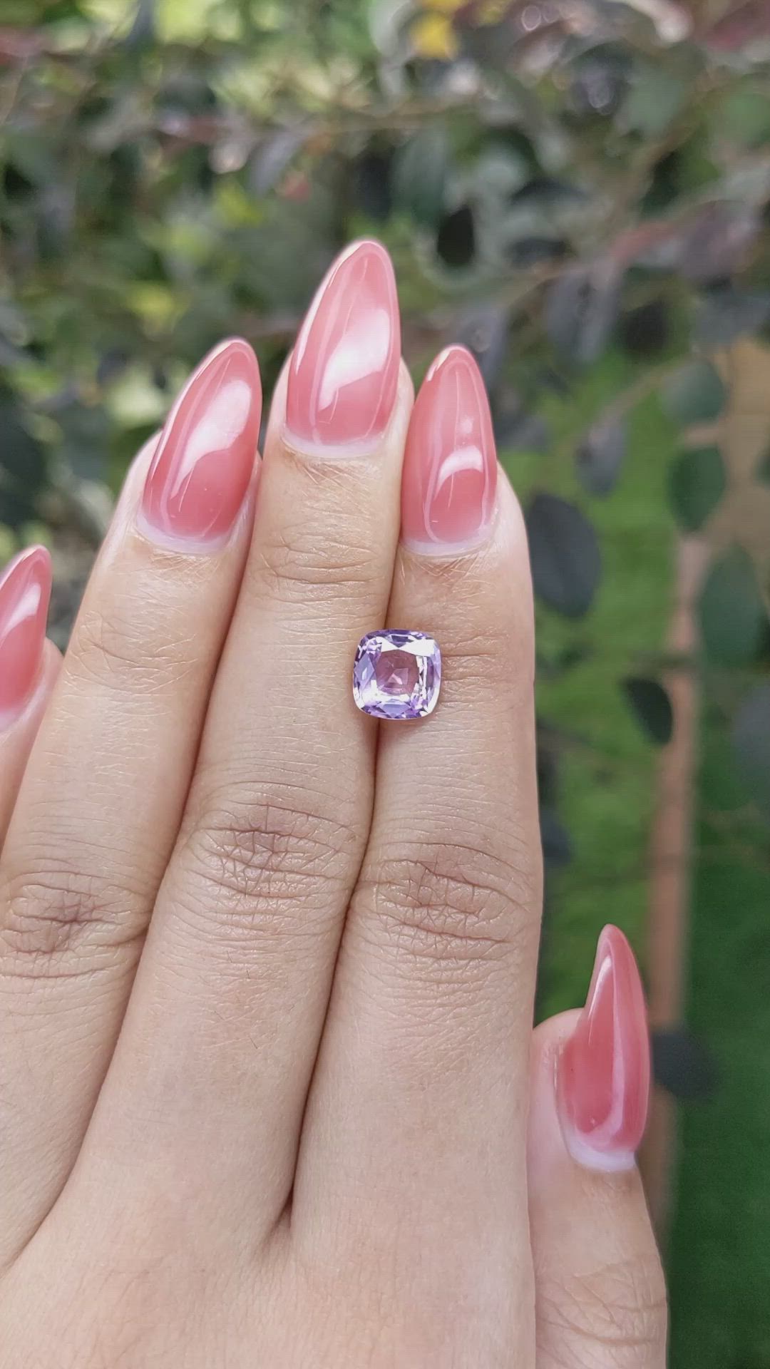 2.49 Ct. Pinkish Purple Sapphire from Ceylon (Sri Lanka) Size Video