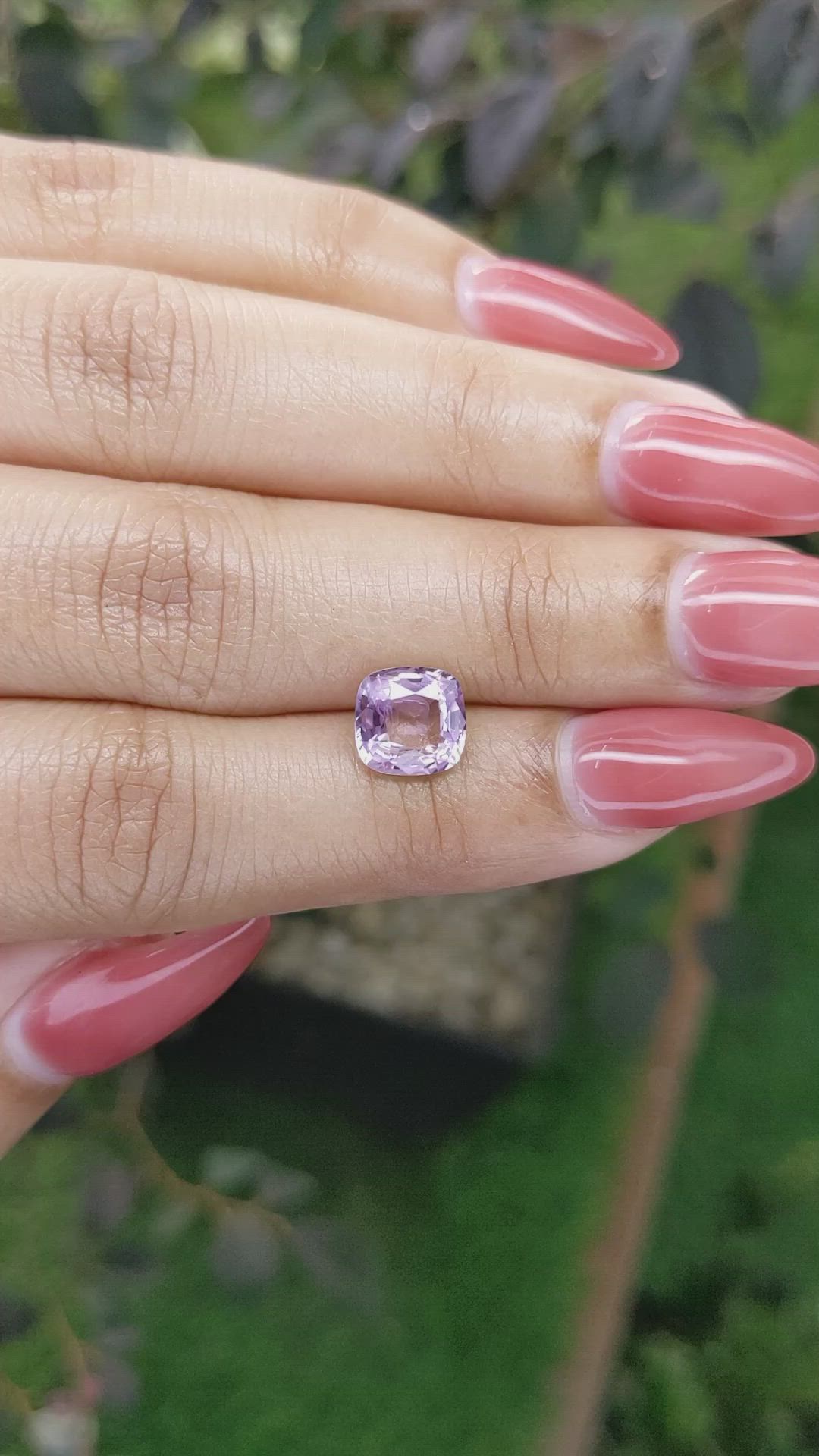 2.49 Ct. Pinkish Purple Sapphire from Ceylon (Sri Lanka) Size Video