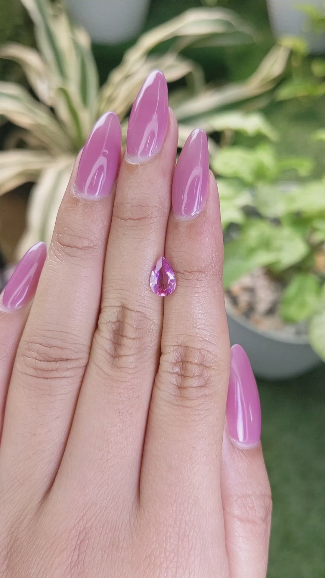 1.16 Ct. Purplish Pink Sapphire from Ceylon (Sri Lanka) Size Video