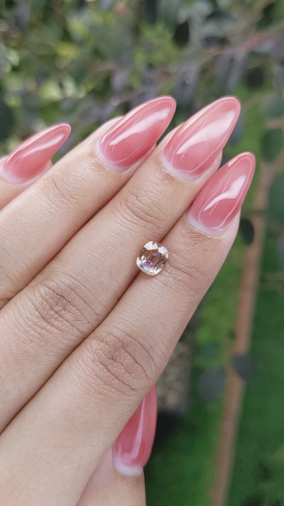 1.29 Ct. Bi Color Sapphire from Ceylon (Sri Lanka) Size Video
