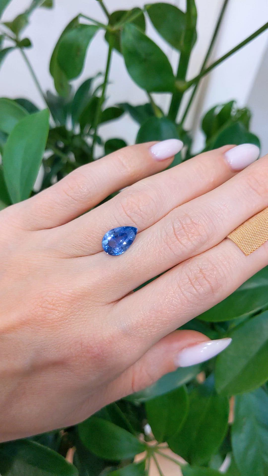 3.77 Ct. Blue Sapphire from Ceylon (Sri Lanka) Size Video