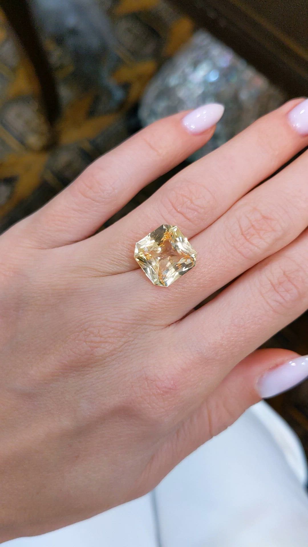 9.70 Ct. Yellow Sapphire from Ceylon (Sri Lanka) Size Video