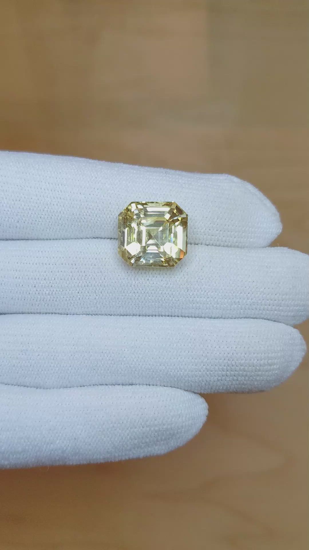 15.17 Ct. Yellow Sapphire from Ceylon (Sri Lanka) Size Video