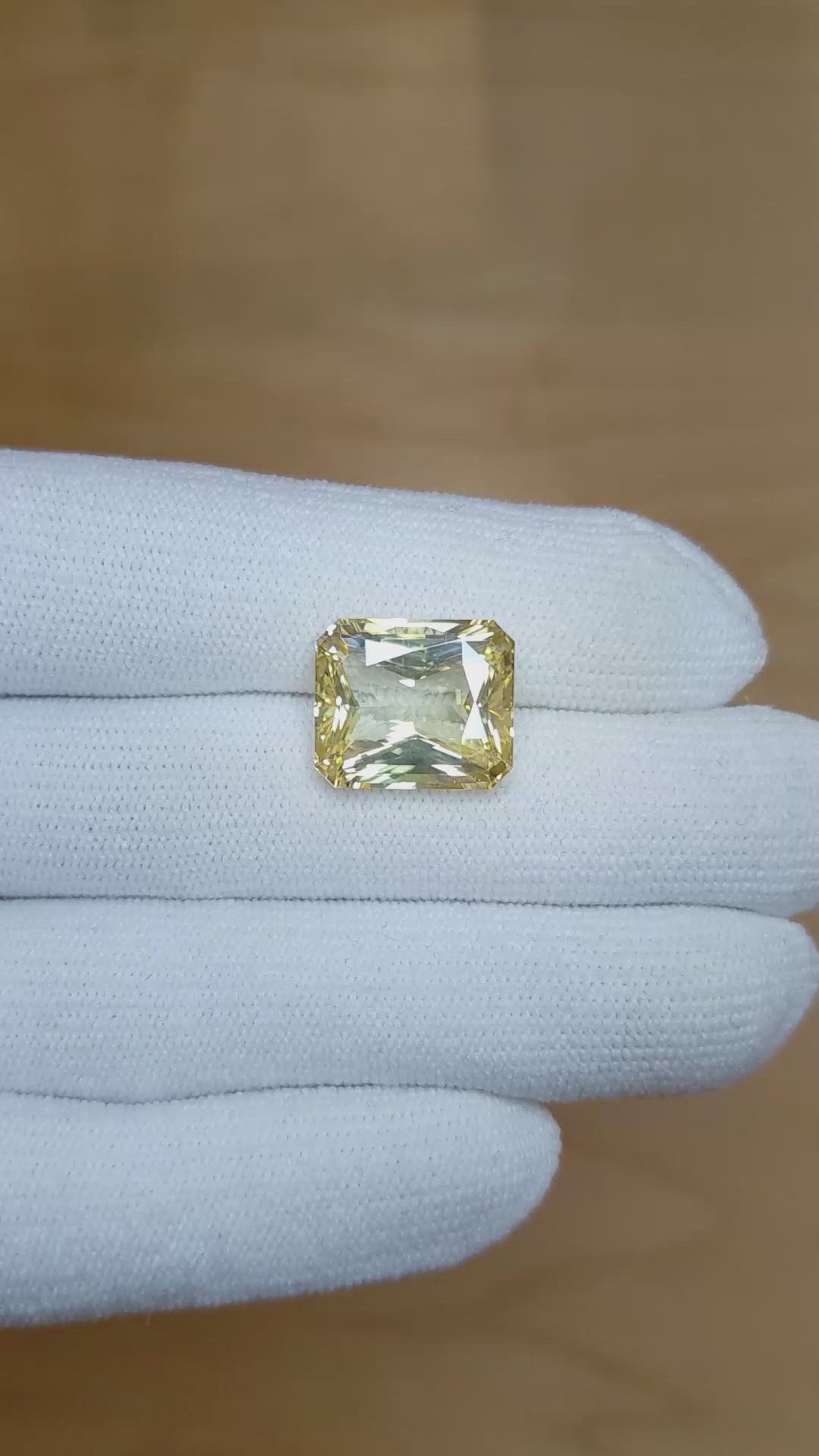12.33 Ct. Yellow Sapphire from Ceylon (Sri Lanka) Size Video