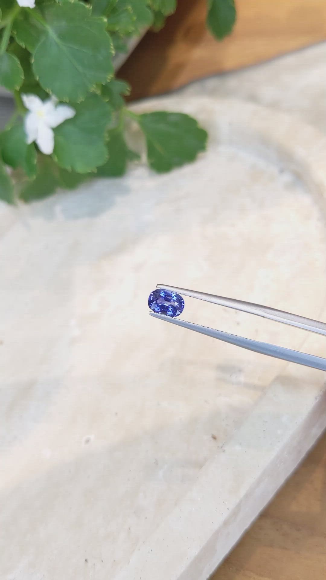 1.12 Ct. Blue Sapphire from Ceylon (Sri Lanka) Size Video