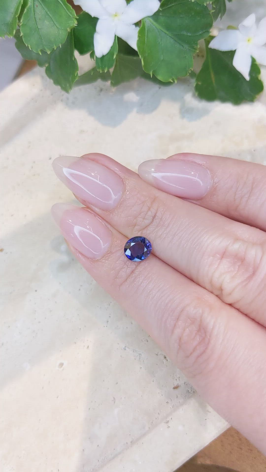 1.02 Ct. Blue Sapphire from Ceylon (Sri Lanka) Size Video