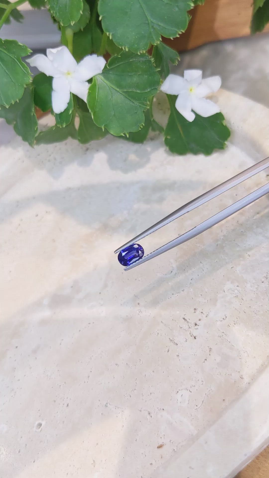 0.71 Ct. Blue Sapphire from Ceylon (Sri Lanka) Size Video