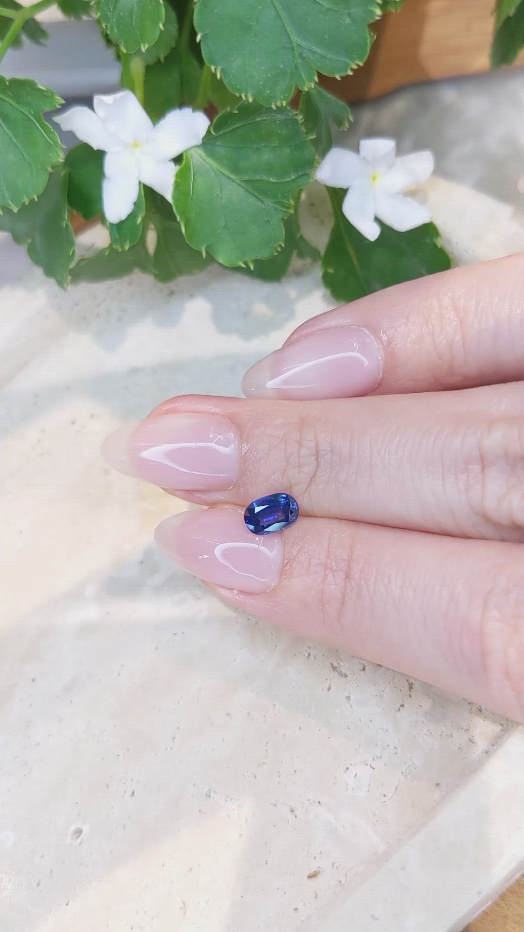 0.71 Ct. Blue Sapphire from Ceylon (Sri Lanka) Size Video