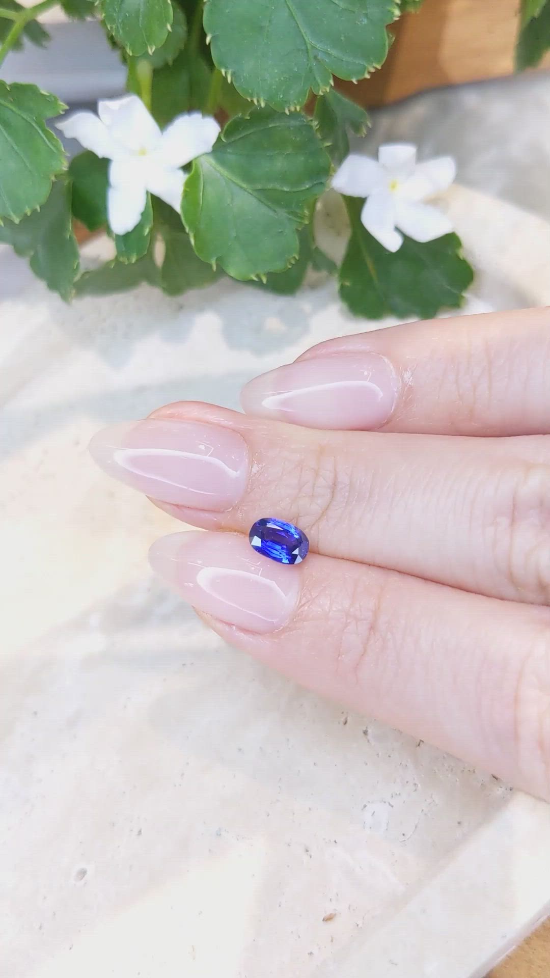 0.71 Ct. Blue Sapphire from Ceylon (Sri Lanka) Size Video