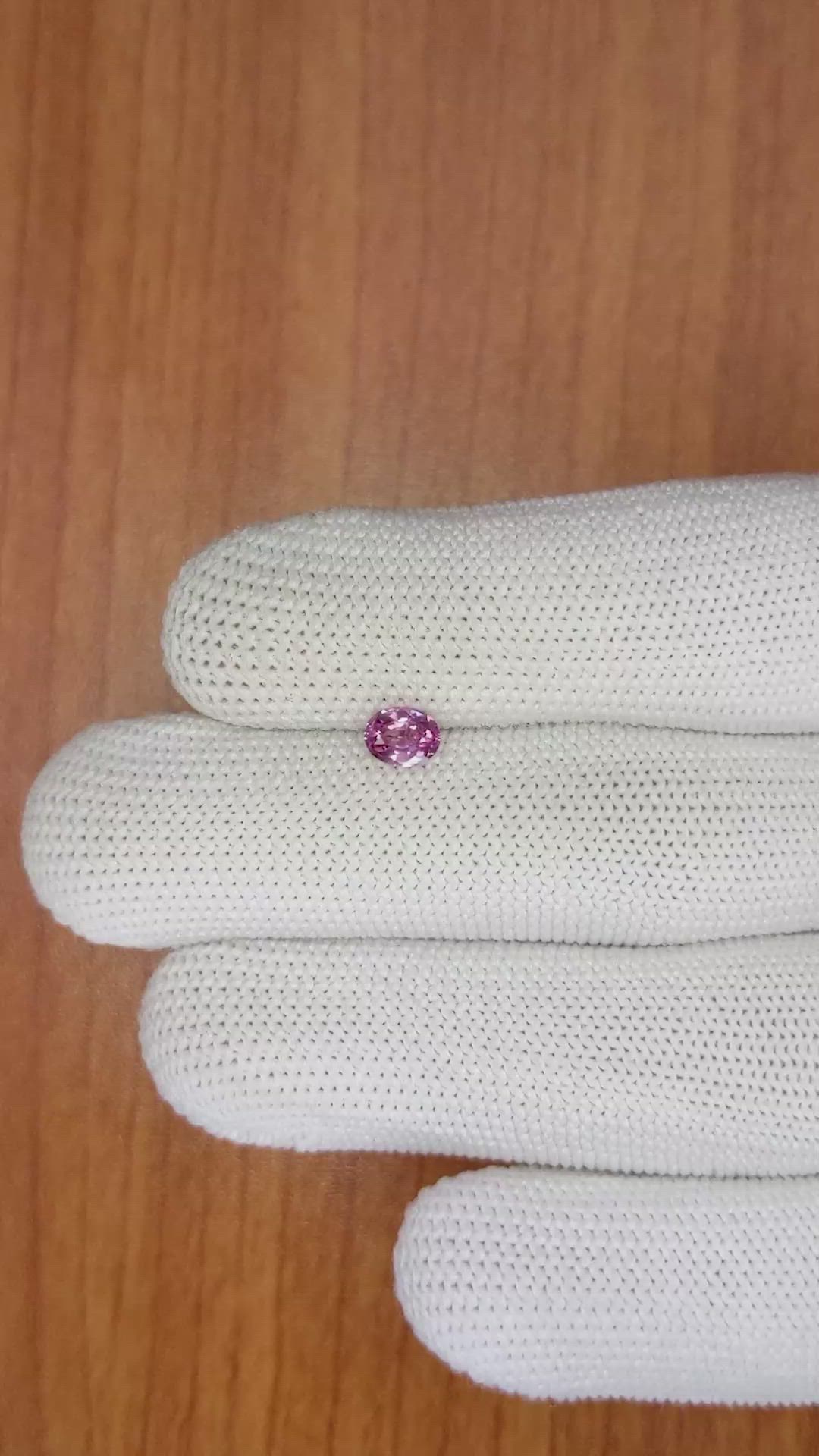 0.58 Ct. Pink Sapphire from Ceylon (Sri Lanka) Size Video