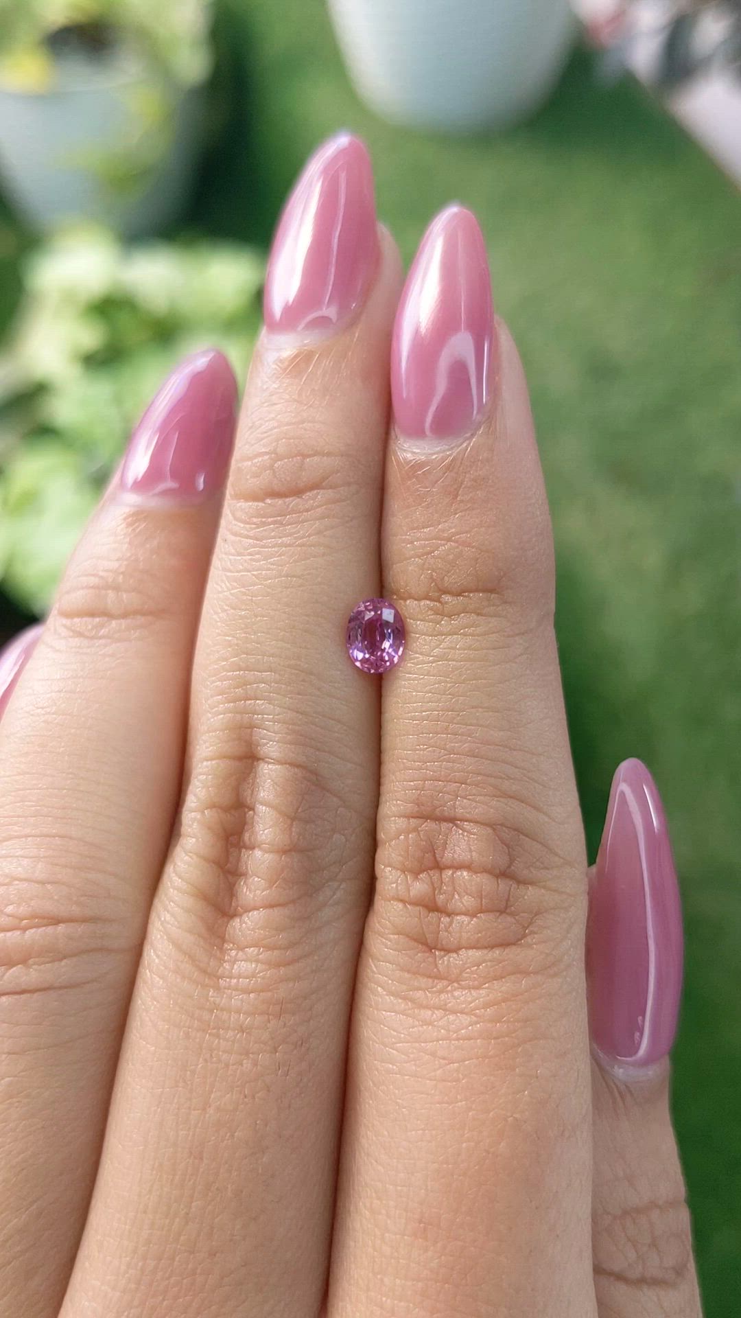 0.58 Ct. Pink Sapphire from Ceylon (Sri Lanka) Size Video