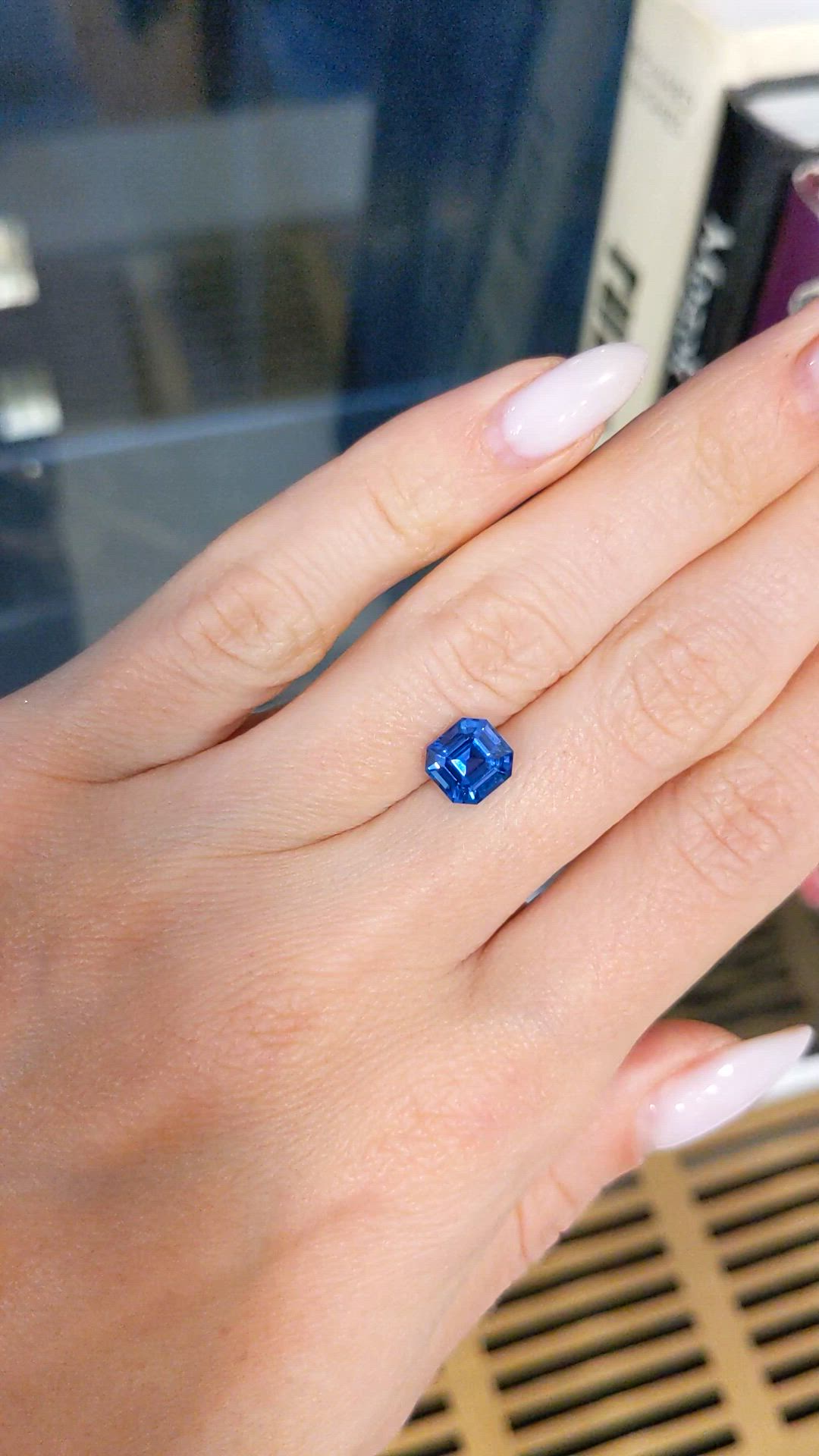 2.04 Ct. Blue Sapphire from Ceylon (Sri Lanka) Size Video