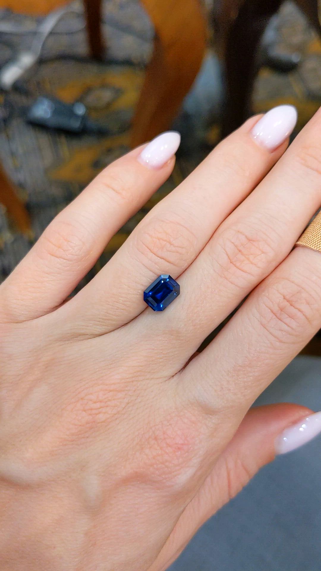 2.08 Ct. Blue Sapphire from Ceylon (Sri Lanka) Size Video