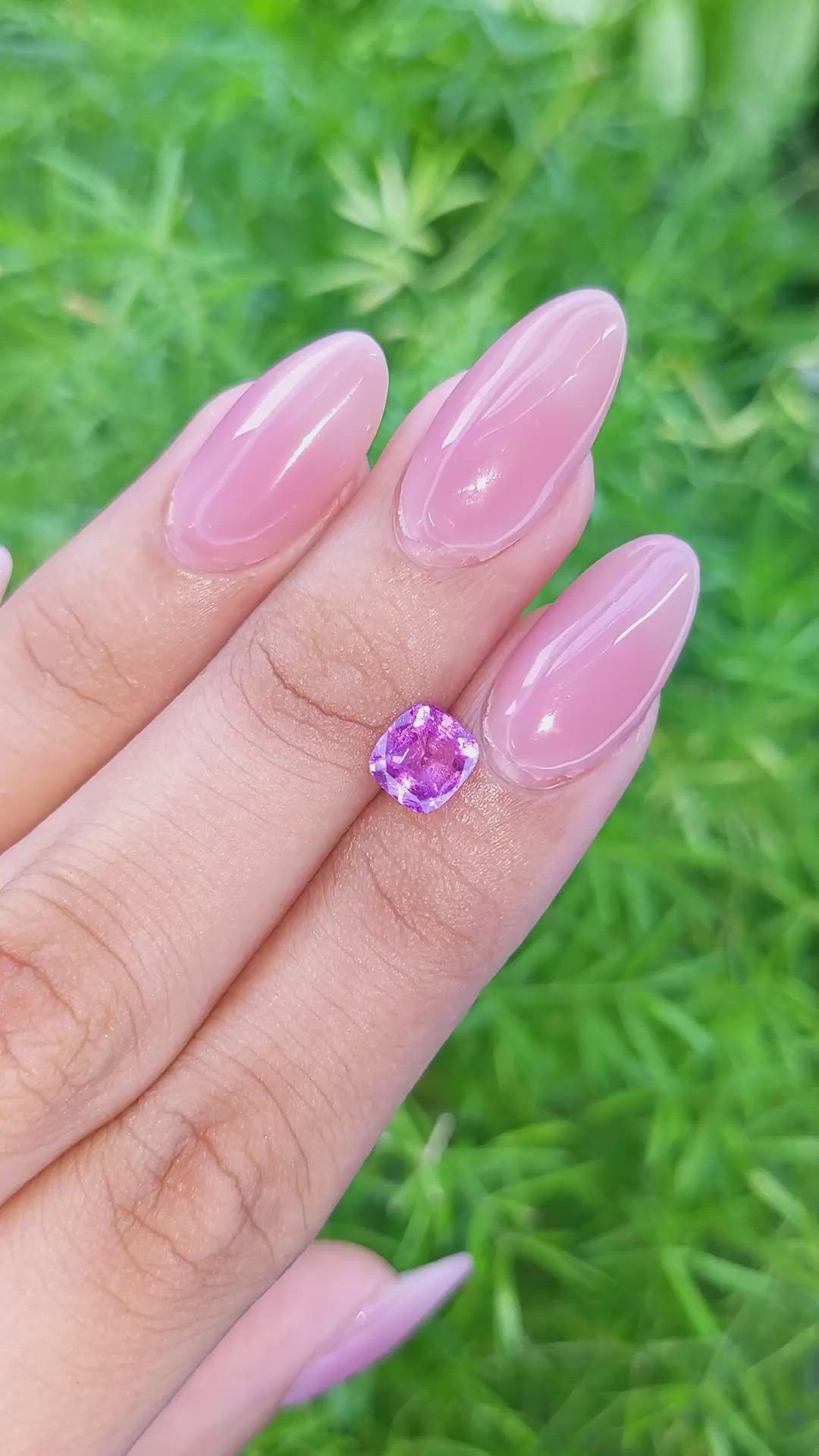 1.55 Ct. Pinkish Purple Sapphire from Madagascar Size Video