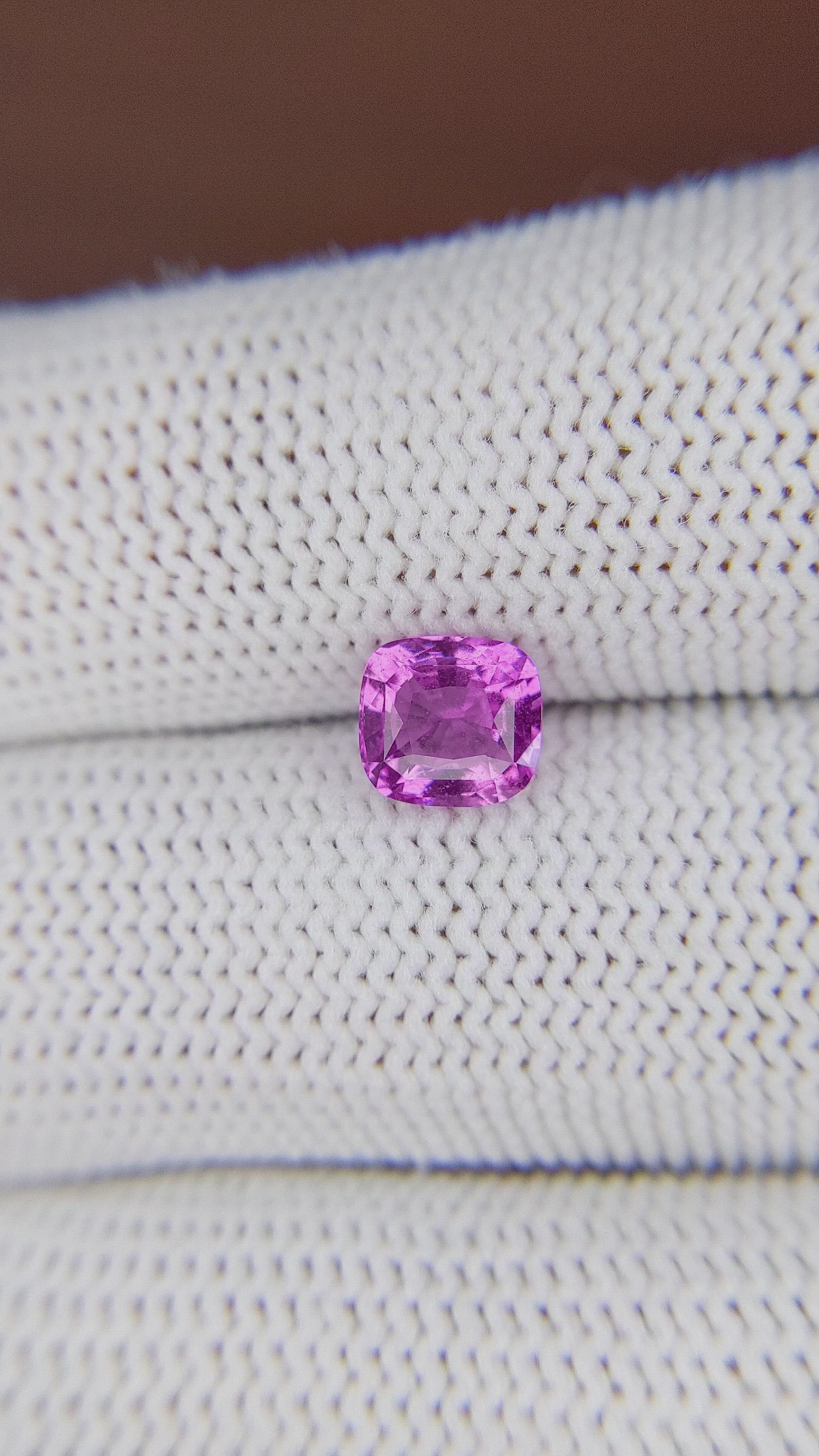 1.55 Ct. Pinkish Purple Sapphire from Madagascar Size Video