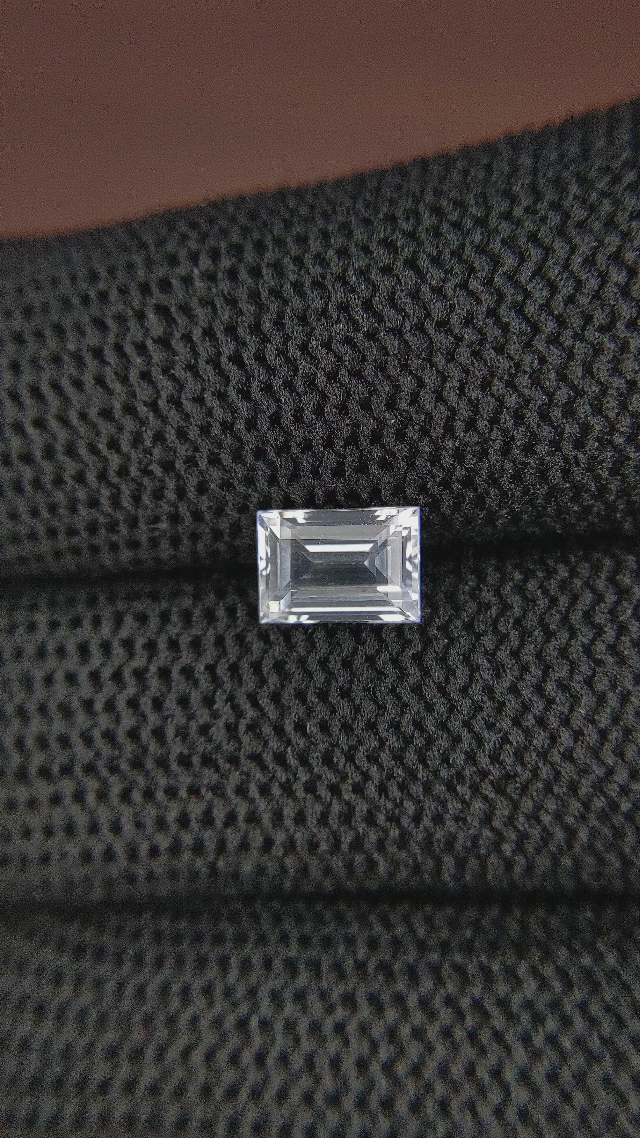 1.57 Ct. White Sapphire from Ceylon (Sri Lanka) Size Video