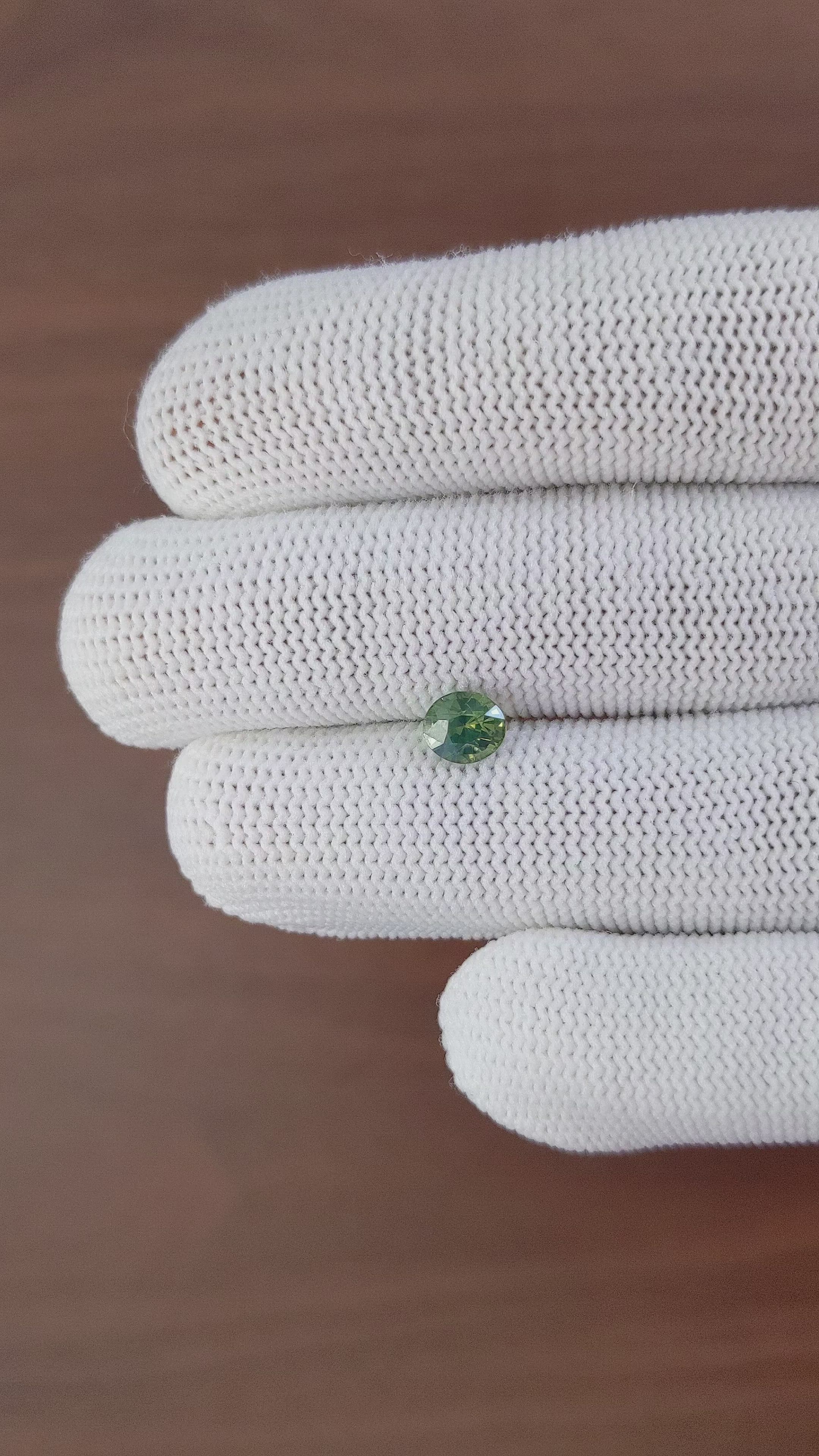 1.06 Ct. Green Sapphire from Kenya Size Video