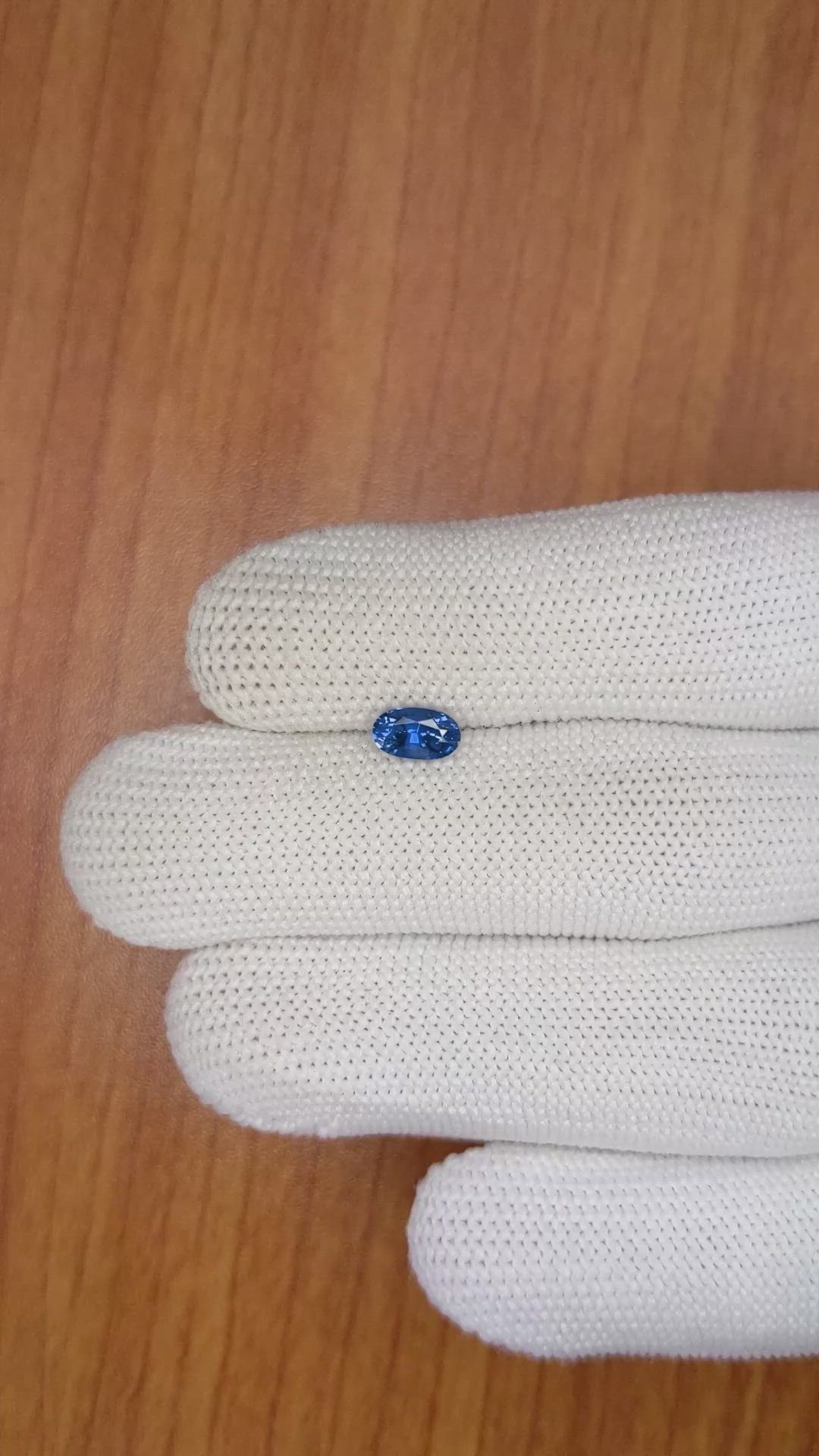 0.87 Ct. Blue Sapphire from Ceylon (Sri Lanka) Size Video