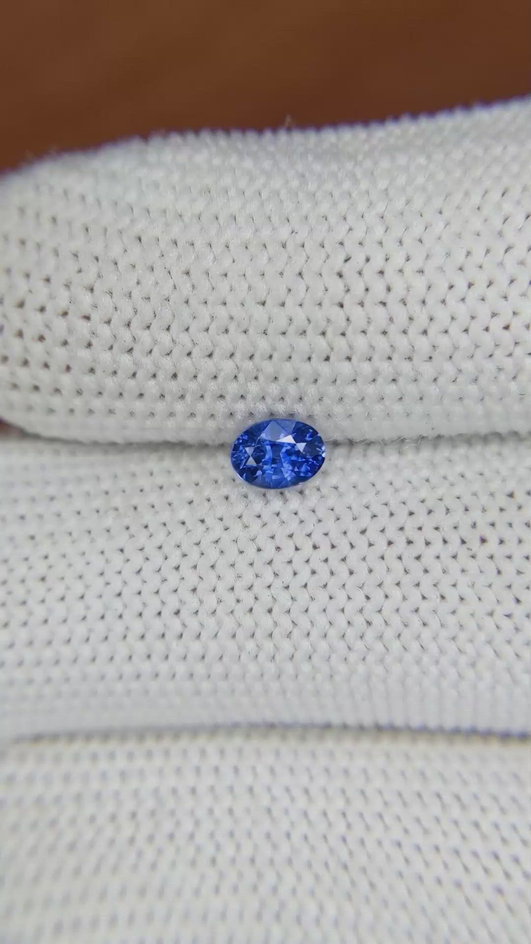 0.58 Ct. Blue Sapphire from Ceylon (Sri Lanka) Size Video
