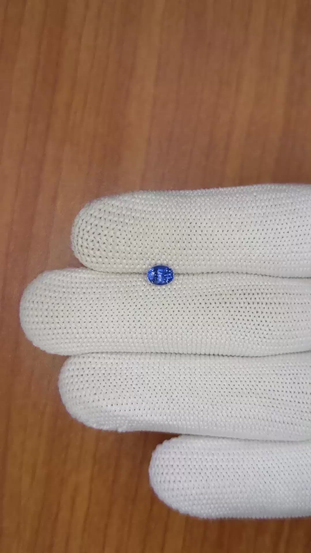 0.58 Ct. Blue Sapphire from Ceylon (Sri Lanka) Size Video