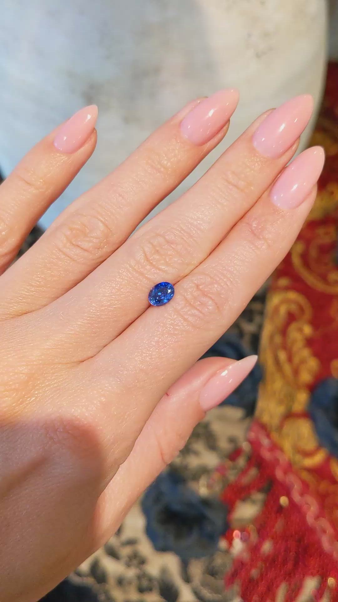 0.98 Ct. Blue Sapphire from Ceylon (Sri Lanka) Size Video