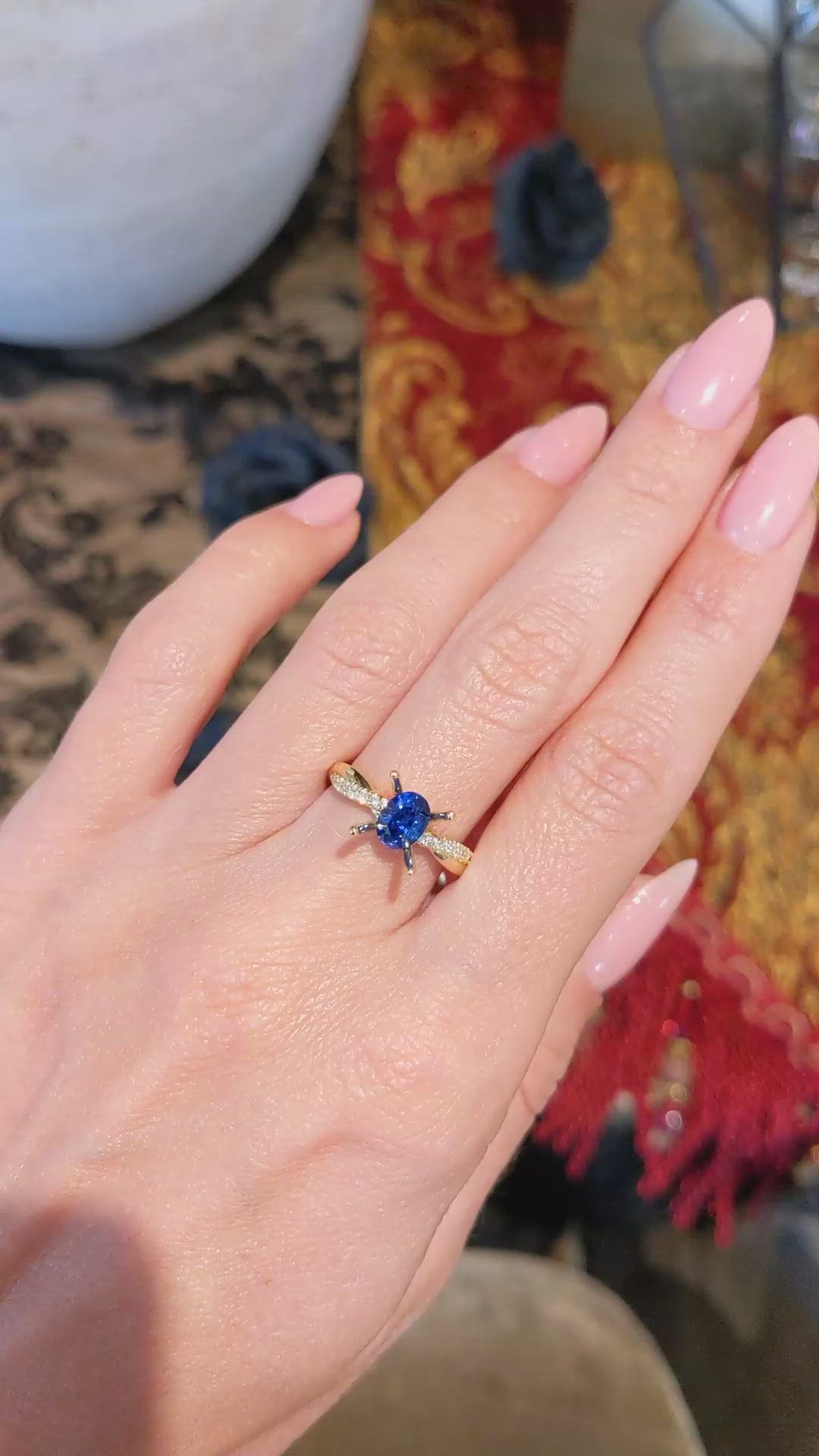 0.98 Ct. Blue Sapphire from Ceylon (Sri Lanka) Size Video