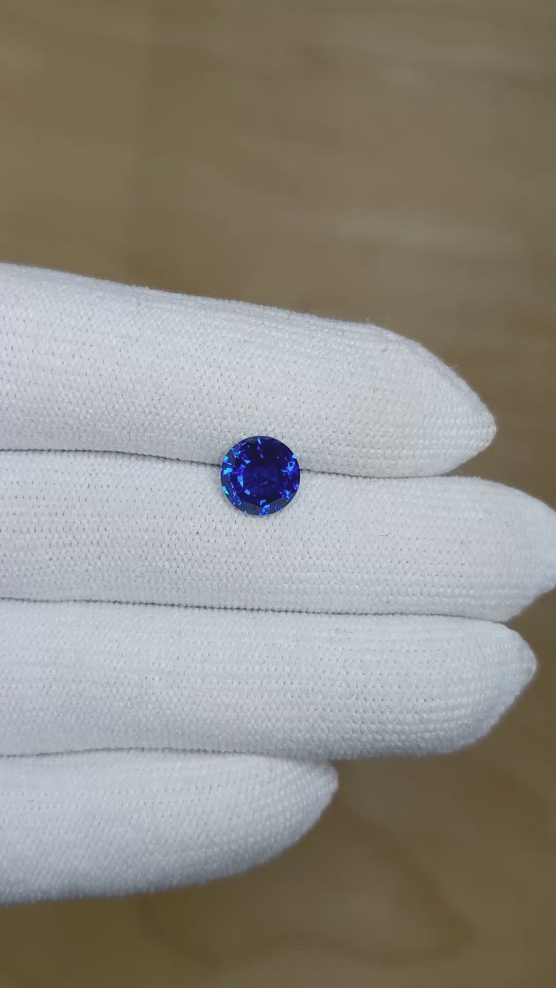 2.04 Ct. Blue Sapphire from Ceylon (Sri Lanka) Size Video
