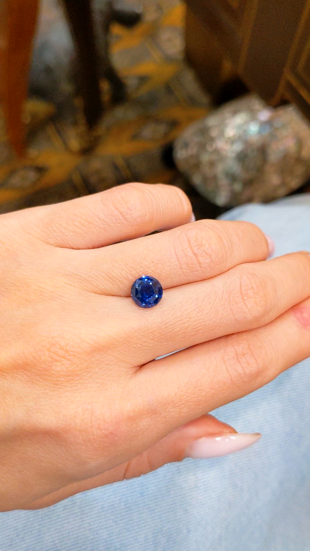 2.04 Ct. Blue Sapphire from Ceylon (Sri Lanka) Size Video