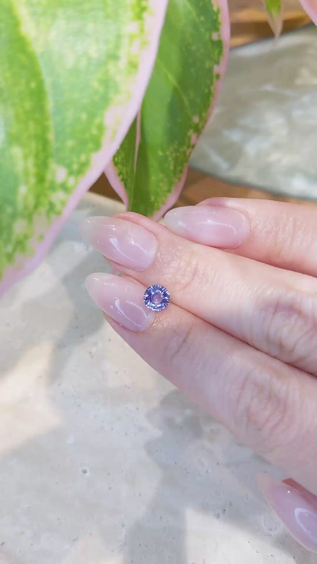 0.88 Ct. Purplish Blue Sapphire from Ceylon (Sri Lanka) Size Video