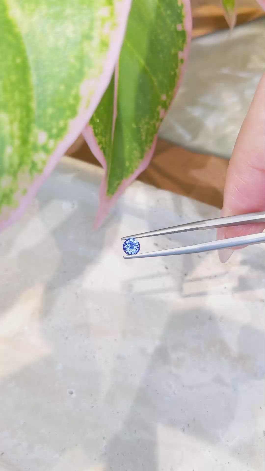 0.46 Ct. Blue Sapphire from Ceylon (Sri Lanka) Size Video