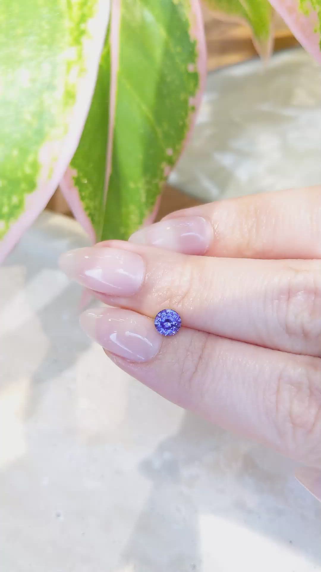 0.77 Ct. Purplish Blue Sapphire from Ceylon (Sri Lanka) Size Video