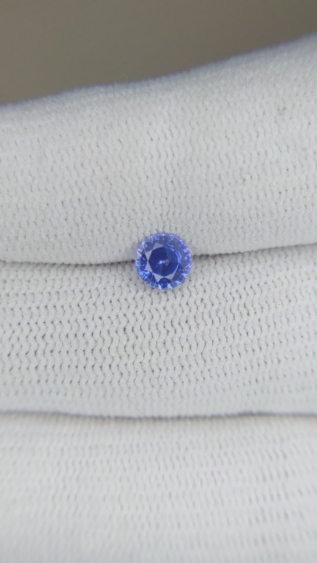 0.77 Ct. Purplish Blue Sapphire from Ceylon (Sri Lanka) Size Video