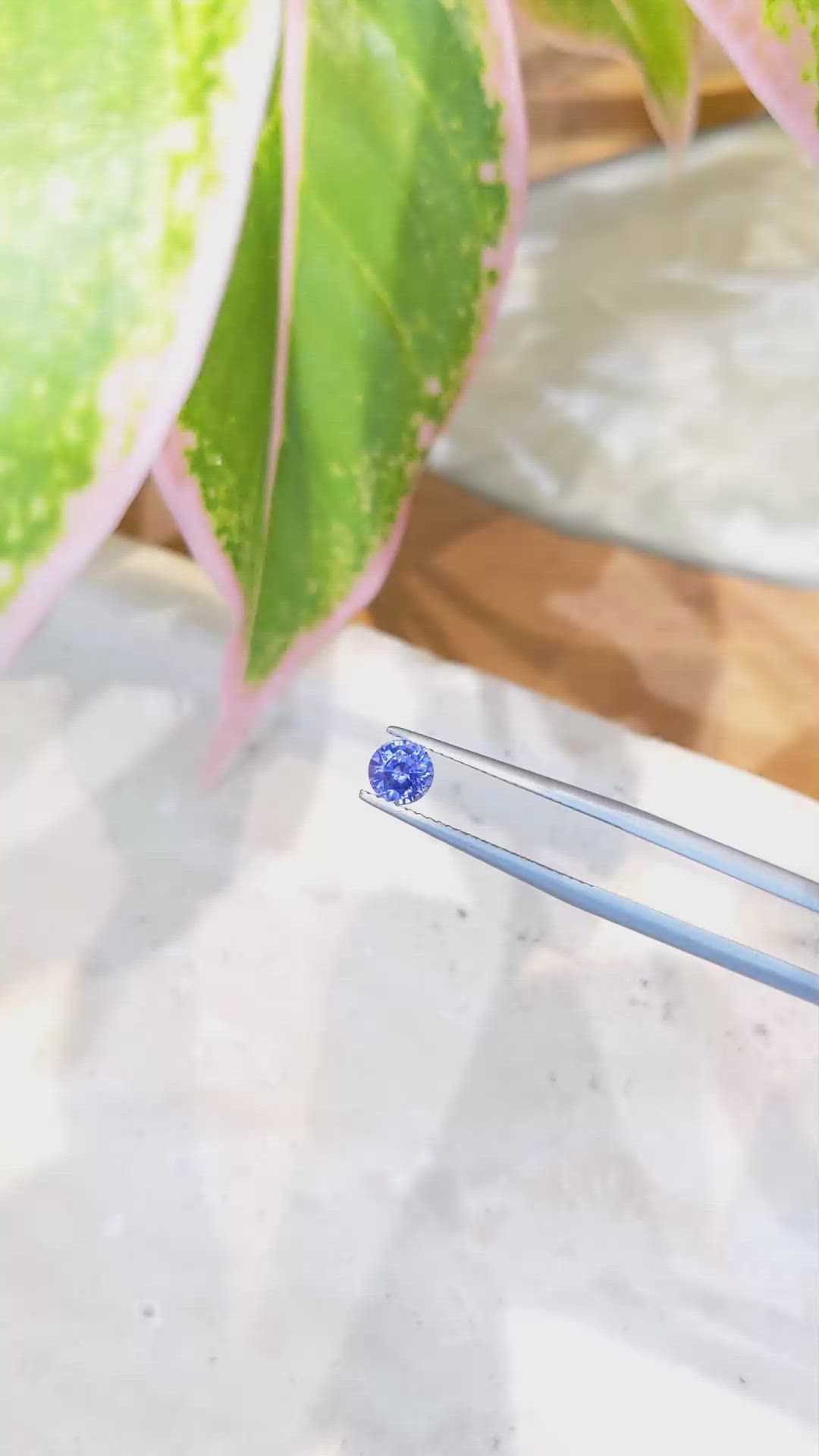 0.77 Ct. Purplish Blue Sapphire from Ceylon (Sri Lanka) Size Video