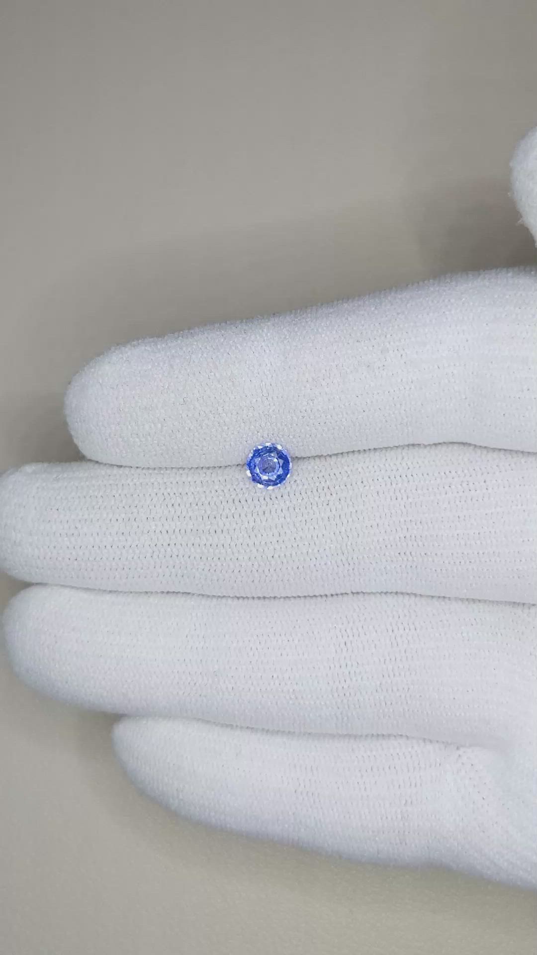0.48 Ct. Blue Sapphire from Ceylon (Sri Lanka) Size Video