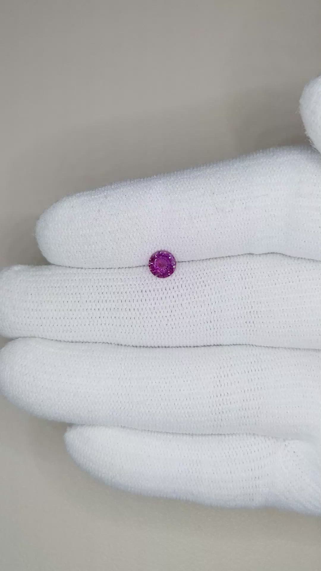 0.58 Ct. Pink Sapphire from Ceylon (Sri Lanka) Size Video