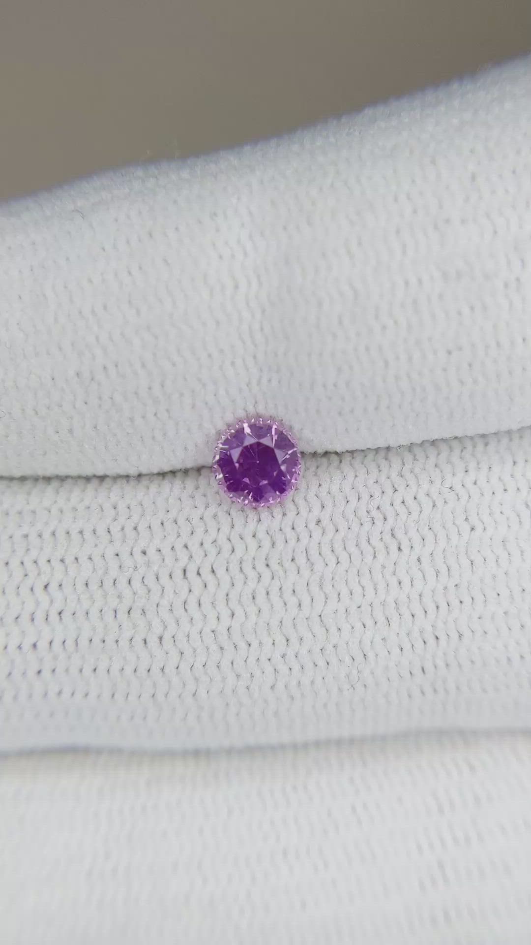 0.62 Ct. Pinkish Purple Sapphire from Ceylon (Sri Lanka) Size Video